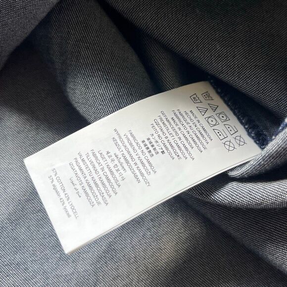 Michael Kors Blue Indigo Popover Chambray Placket Tunic Top Medium - Picture 6 of 11